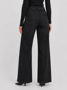 YUCOLEN Women's High Waisted Straight Leg Stretchy Denim Jeans with Pockets in Black