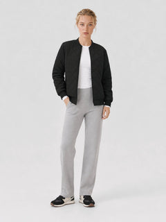 YUCOLEN Women's Lightweight Diamond Quilted Bomber Jacket with Secure Zip Pockets in Black