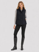 YUCOLEN Women's Lightweight Duck Down Puffer Vest Stand Collar Sleeveless Jacket in Black