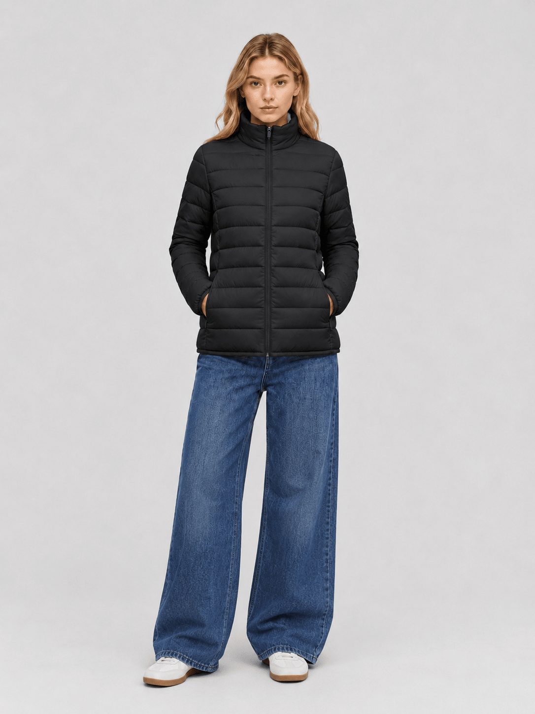 YUCOLEN Women's Lightweight Jacket Packable Water Resistant Quilted Coat with 4 Pockets in Black