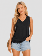 YUCOLEN Women's Lightweight Sleeveless Tank Top - Stretch Workout Shirt in Black