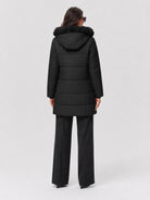 YUCOLEN Women's Long Winter Down Coat Fleece Lined Puffer Jackets in Black