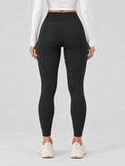 YUCOLEN Women's Outdoor Stretch Leggings with High Waist and Pockets in Black