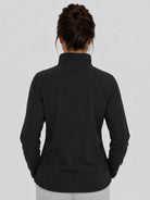 YUCOLEN Women's Quarter Zip Polar Fleece Pullover Lightweight Warm Sweatshirt in Black