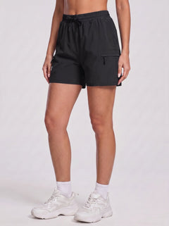 YUCOLEN Women's Quick Dry Hiking Cargo Shorts UPF 50 Plus Lightweight 5 Inch Athletic Shorts in Black