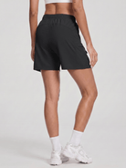YUCOLEN Women's Quick Dry Hiking Cargo Shorts UPF 50 Plus Lightweight 5 Inch Athletic Shorts in Black