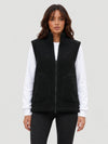 YUCOLEN Women's Sherpa Fleece Vest Fuzzy Zip Up Sleeveless Jacket with 4 Pockets in Black