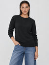 YUCOLEN Women's Soft Wool Blend Lightweight Crewneck Pullover Sweater in Black