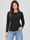 YUCOLEN Women’s Stretch Thermal Long Sleeve Active Top in Black