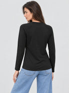 YUCOLEN Women’s Stretch Thermal Long Sleeve Active Top in Black