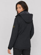 YUCOLEN Women's Waterproof Ski Jacket Fleece Lined Insulated Snow Coat with Detachable Hood in Black