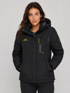YUCOLEN Women's Waterproof Ski Jacket Fleece Lined Insulated Snow Coat with Detachable Hood in Black