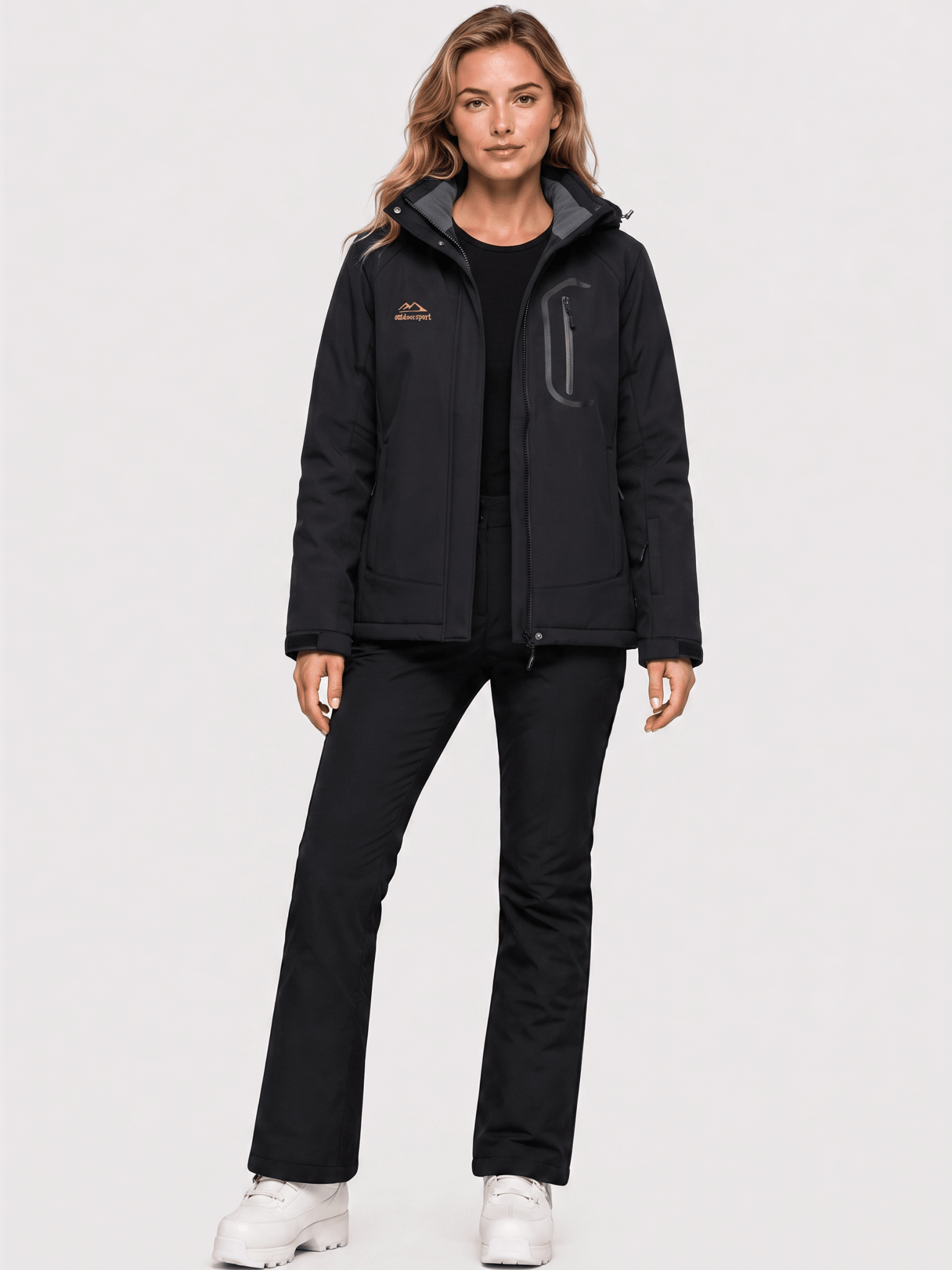 YUCOLEN Women's Windproof Ski Jacket Warm Fleece Lined Winter Snow Coat in Black