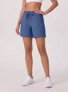 YUCOLEN Women 5 Inch Water Resistant Hiking Shorts UPF 50 Plus Quick Dry Golf Shorts with Zipper Pockets in Blue Grey