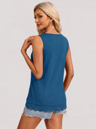 YUCOLEN Women's Lightweight Sleeveless Tank Top - Stretch Workout Shirt in Blue Grey