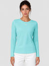 Women's Long Sleeve Crew Neck Shirt Soft Tri-blend Cotton Performance Tee