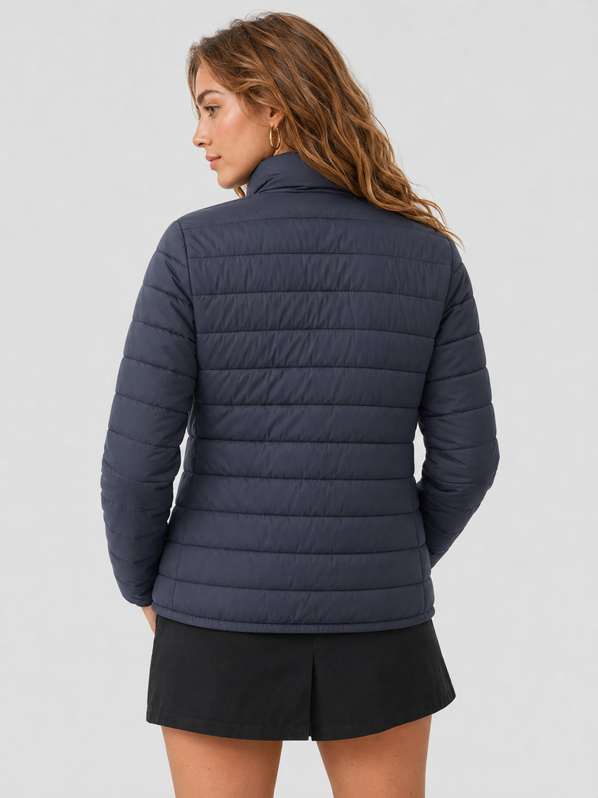 YUCOLEN Women's Lightweight Jacket Packable Water Resistant Quilted Coat with 4 Pockets in Dark Gray