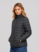 YUCOLEN Women's Lightweight Jacket Packable Water Resistant Quilted Coat with 4 Pockets in Dark Gray
