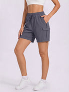 YUCOLEN Women's 5 Inch Quick Dry Hiking Cargo Shorts UPF 50 Plus Lightweight Athletic Shorts in Dark Grey