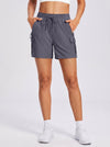 YUCOLEN Women's 5 Inch Quick Dry Hiking Cargo Shorts UPF 50 Plus Lightweight Athletic Shorts in Dark Grey