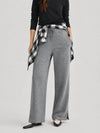 YUCOLEN Women's Fleece Lined Wide Leg Sweatpants Thermal Cotton Lounge Pants with Side Slits in Dark Grey