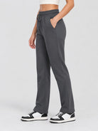 YUCOLEN Women's Heavyweight Water Resistant Sherpa Lined Sweatpants for Winter Snow in Dark Grey