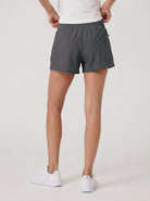 YUCOLEN Women's High Waisted Lightweight Running Shorts - Stretch Workout Shorts in Dark Grey