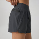 YUCOLEN Women's High Waisted Lightweight Running Shorts - Stretch Workout Shorts in Dark Grey