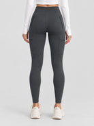 YUCOLEN Women's Outdoor Stretch Leggings with High Waist and Pockets in Dark Grey