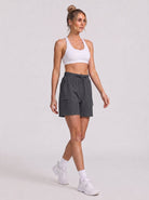 YUCOLEN Women's Quick Dry Hiking Cargo Shorts UPF 50 Plus Lightweight 5 Inch Athletic Shorts in Dark Grey