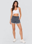 YUCOLEN Womens Quick Dry Running Shorts with Pockets Lightweight Athletic Fit in Dark Grey