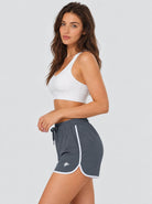 YUCOLEN Womens Quick Dry Running Shorts with Pockets Lightweight Athletic Fit in Dark Grey