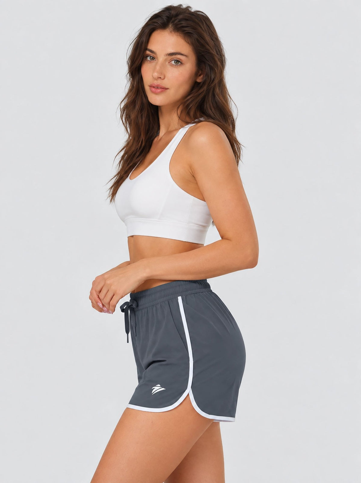 YUCOLEN Womens Quick Dry Running Shorts with Pockets Lightweight Athletic Fit in Dark Grey
