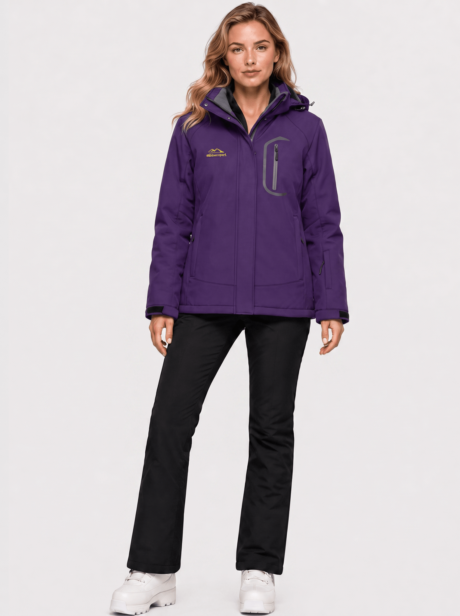 YUCOLEN Women's Windproof Ski Jacket Warm Fleece Lined Winter Snow Coat in Dark Purple