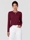 Women's Long Sleeve Crew Neck Shirt Soft Tri-blend Cotton Performance Tee