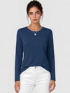 Women's Long Sleeve Crew Neck Shirt Soft Tri-blend Cotton Performance Tee
