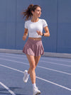 YUCOLEN Women High Waisted Pleated Tennis Skort - Pickleball Golf Skirt with Pockets in Grey Purple