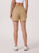 YUCOLEN Women 5 Inch Water Resistant Hiking Shorts UPF 50 Plus Quick Dry Golf Shorts with Zipper Pockets in Khaki