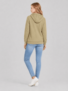 YUCOLEN Women's Fleece Lined Zip Up Hoodie Lightweight Athletic Hooded Sweatshirt in Khaki