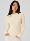 YUCOLEN Women's Mock Neck Ribbed Slim Fit Sweater Soft Wool Blend Pullover in Light Apricot