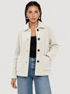 YUCOLEN Women‘s Button Down Fleece Jacket Soft Fuzzy Lapel Collar Coat with Pockets in Light Beige