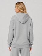 YUCOLEN Women's Loose Fit Fleece Lined Hoodie with Cotton Blend Fabric in Light Grey