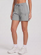 YUCOLEN Women's Quick Dry Hiking Cargo Shorts UPF 50 Plus Lightweight 5 Inch Athletic Shorts in Light Grey