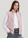 YUCOLEN Women's Sherpa Fleece Vest Fuzzy Zip Up Sleeveless Jacket with 4 Pockets in Light Pink
