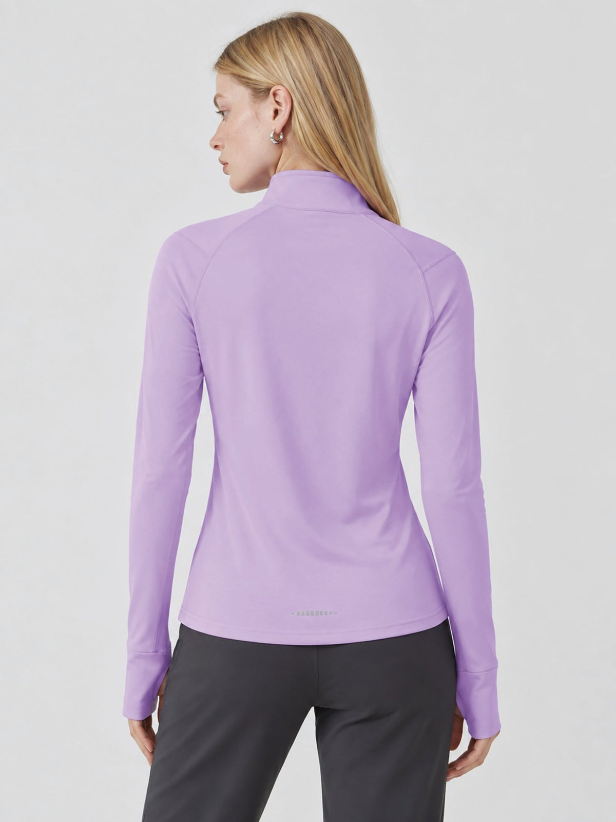 YUCOLEN Women's Fleece Quarter Zip Pullover for Running & Golf in Light Purple