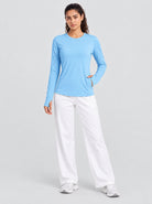 YUCOLEN Womens Thermal Running Top with Thumb Holes and Zip Pocket in Maroon