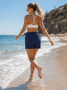 YUCOLEN Women 5 Inch Water Resistant Hiking Shorts UPF 50 Plus Quick Dry Golf Shorts with Zipper Pockets in Navy