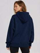 YUCOLEN Women Oversized Fleece Hoodie Loose Pullover Sweatshirt with Thumb Holes in Navy