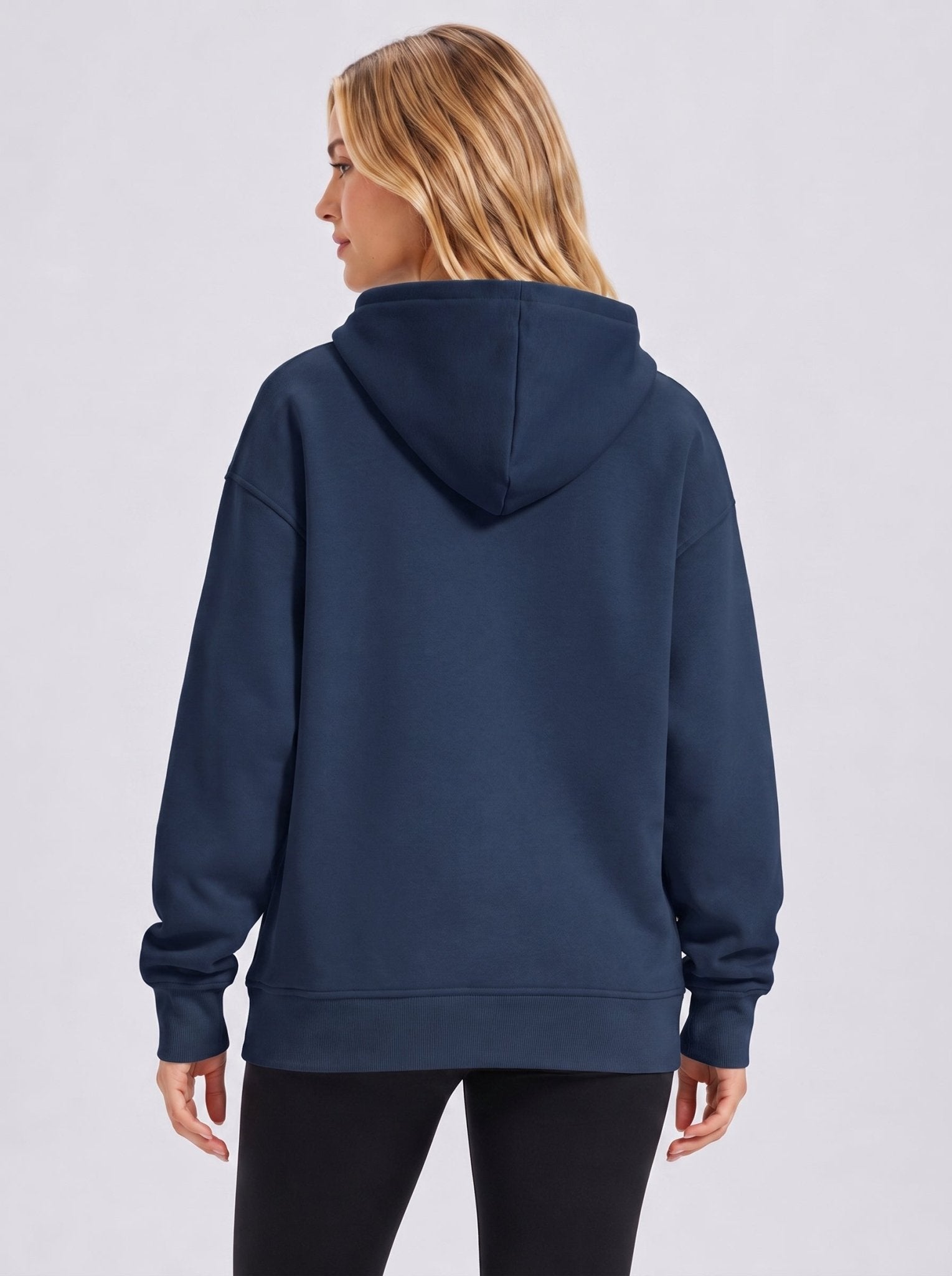 YUCOLEN Women Oversized Fleece Hoodie Loose Pullover Sweatshirt with Thumb Holes in Navy