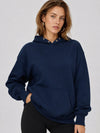 YUCOLEN Women Oversized Fleece Hoodie Loose Pullover Sweatshirt with Thumb Holes in Navy